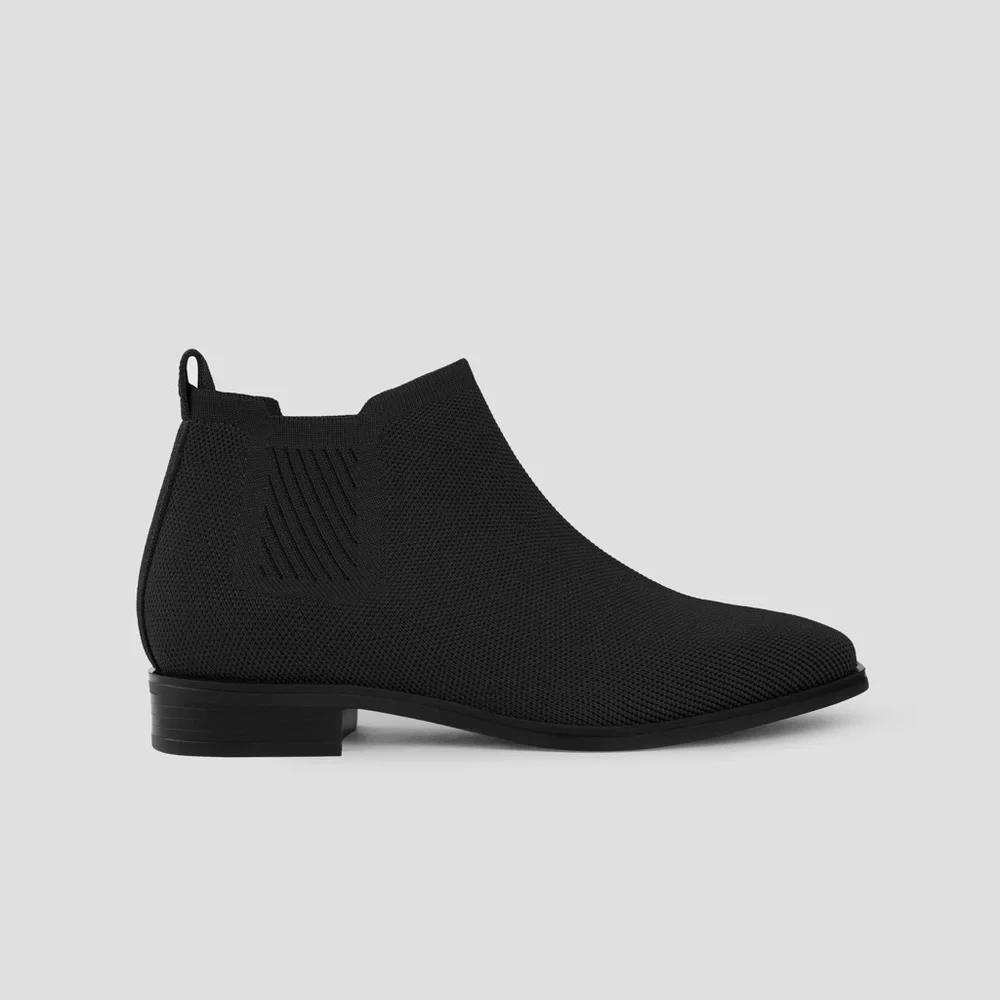 SOLD VIVAIA Square-Toe Water-Repellent Black Ankle Chelsea Boots (Ryan) Size 39 - Picture 5 of 15